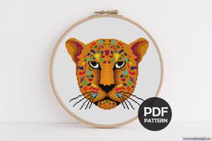 Jaguar Face Cross Stitch Pattern
