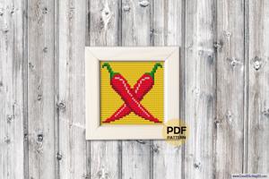 Red Chilly Cross Stitch Chart