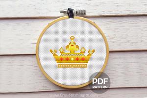 Princess Crown Cross Stitch Design