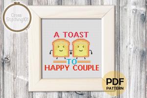 A Toast To Happy Couple Cross Stitch PDF