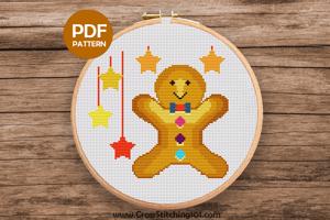 Gingerbread Man Christmas  Cross Stitch PDF