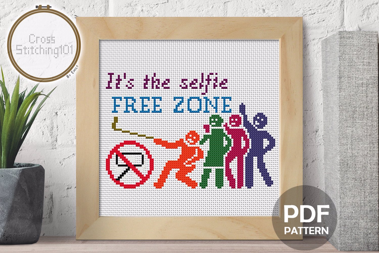 It's The Selfie Free Zone Cross Stitch Chart