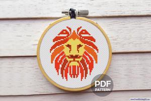 African Lion Cross Stitch Pattern