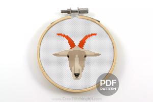 Goat Face Cross Stitch PDF
