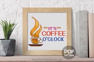 It's Cofee O'clock CrossStitch Design