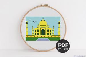 Taj Mahal Cross Stitch Design