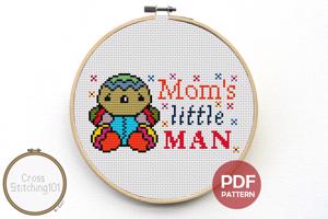Mom's Little Man Cross Stitch Design
