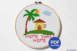 Palm Tree-Home Sweet Home Cross Stitch Chart