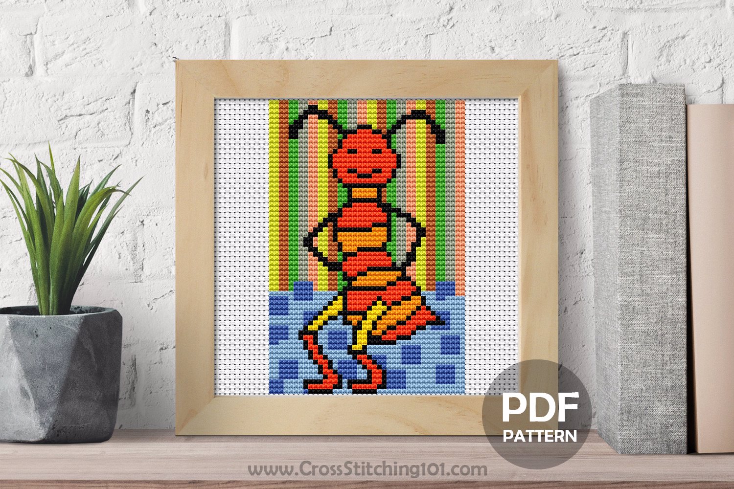 Happy Ant Cross Stitch Design