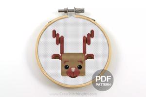Rudolf Head Cross Stitch PDF