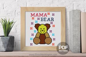 Mama Bear Cross Stitch Design