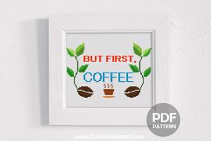 But First, Coffee - Two Beans CrossStitch Chart