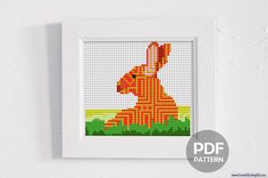 Rabbit in Grass Cross Stitch PDF