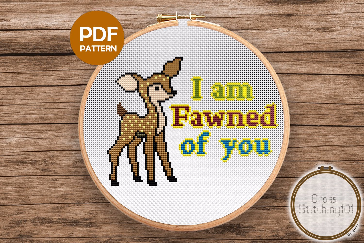 I'm Fawned Of You Cross Stitch Design