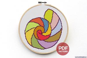 Round Shell Cross Stitch Pattern