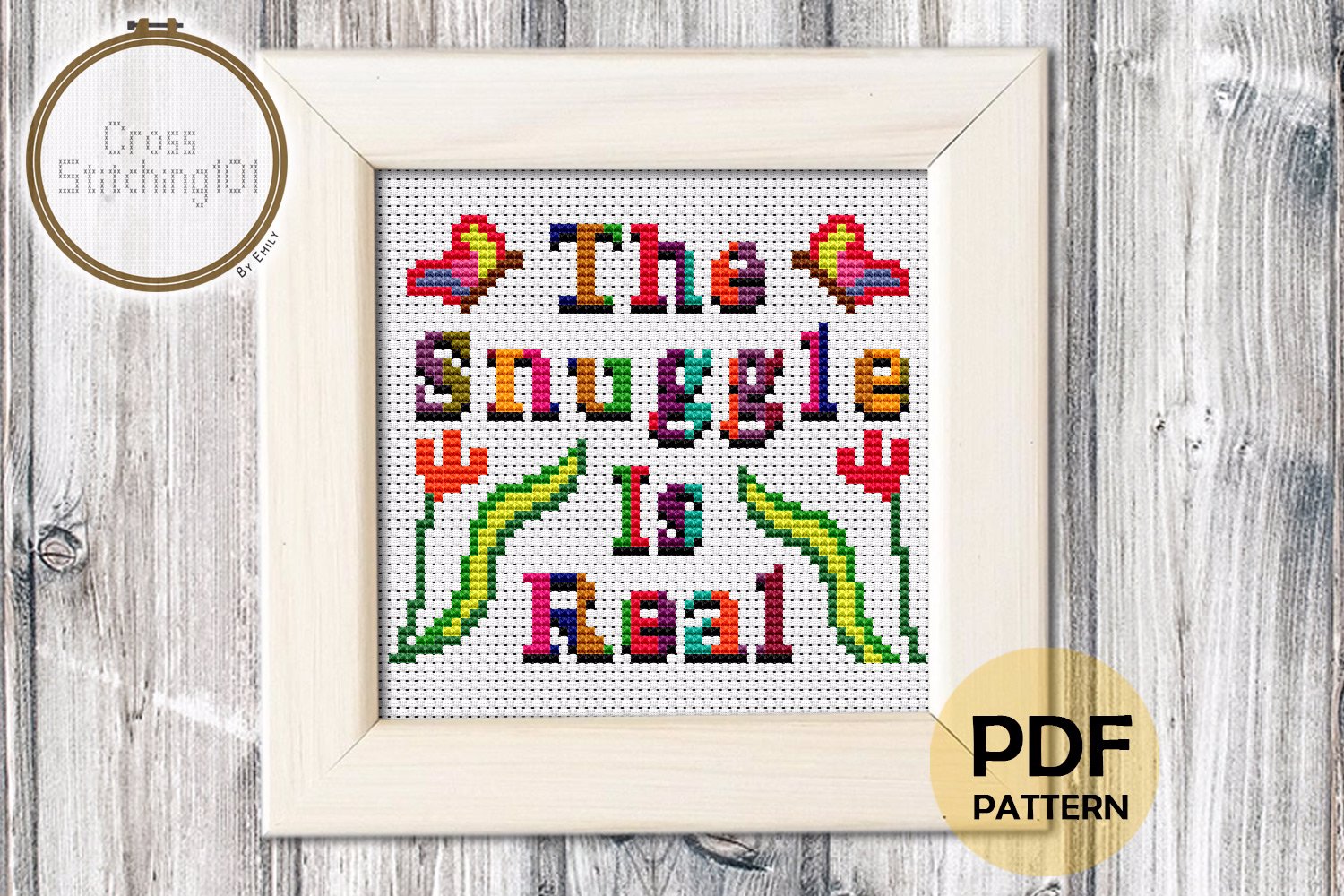 The Snuggle Is Real Cross Stitch PDF