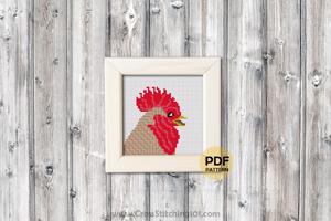 Rooster Crowing CrossStitch Pattern