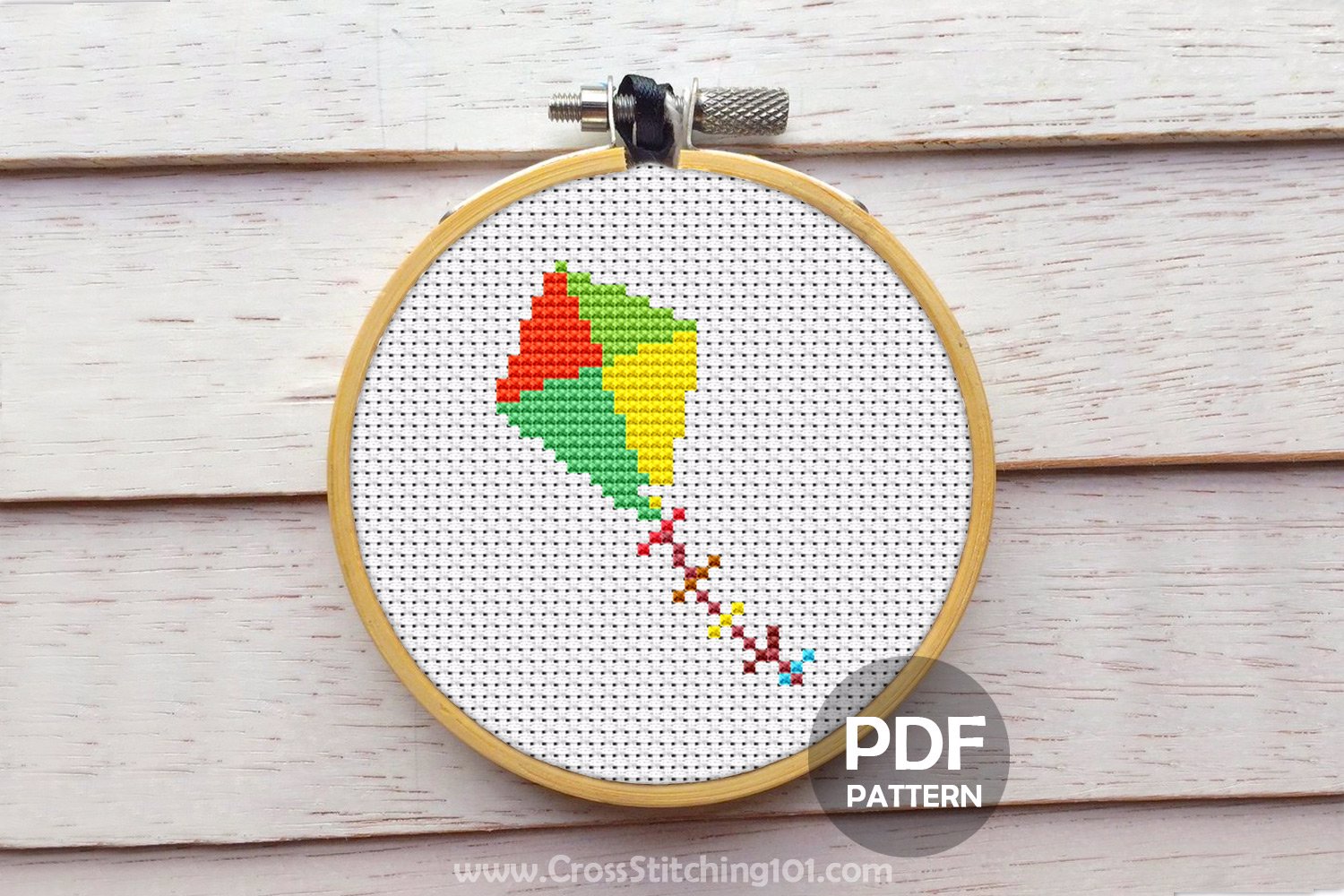 Flying Kite Cross Stitch Pattern
