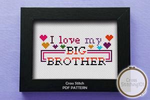 I Love My Big Brother Cross Stitch PDF