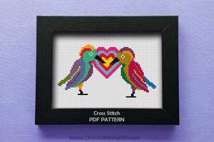 Two Sparrow Cross Stitch Design