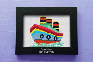 Steamship Cross Stitch Design