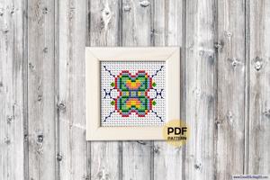 Colorfull Square Patterns Cross Stitch Design