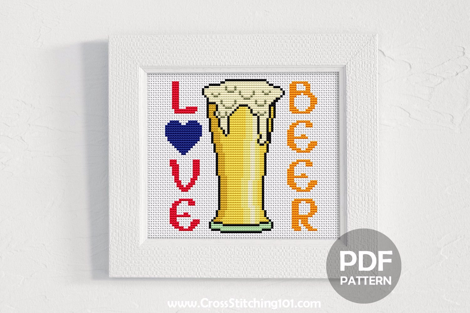 Love Beer Cross Stitch PDF