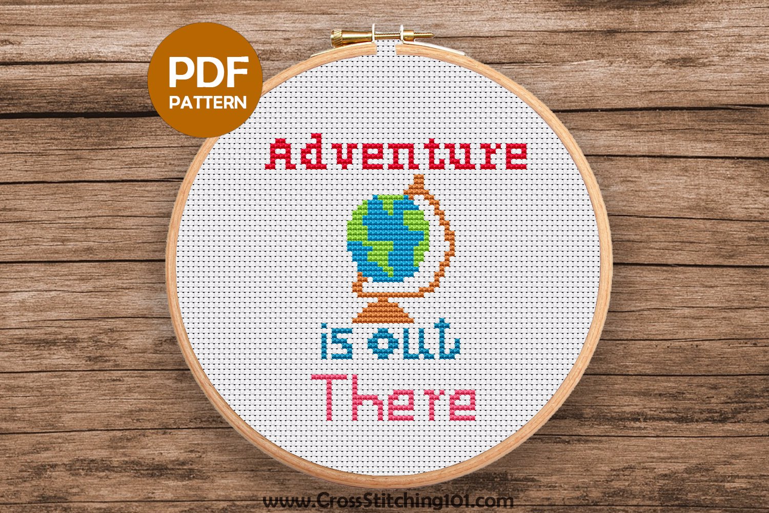 Adventure is out There - Glob Cross Stitch Design