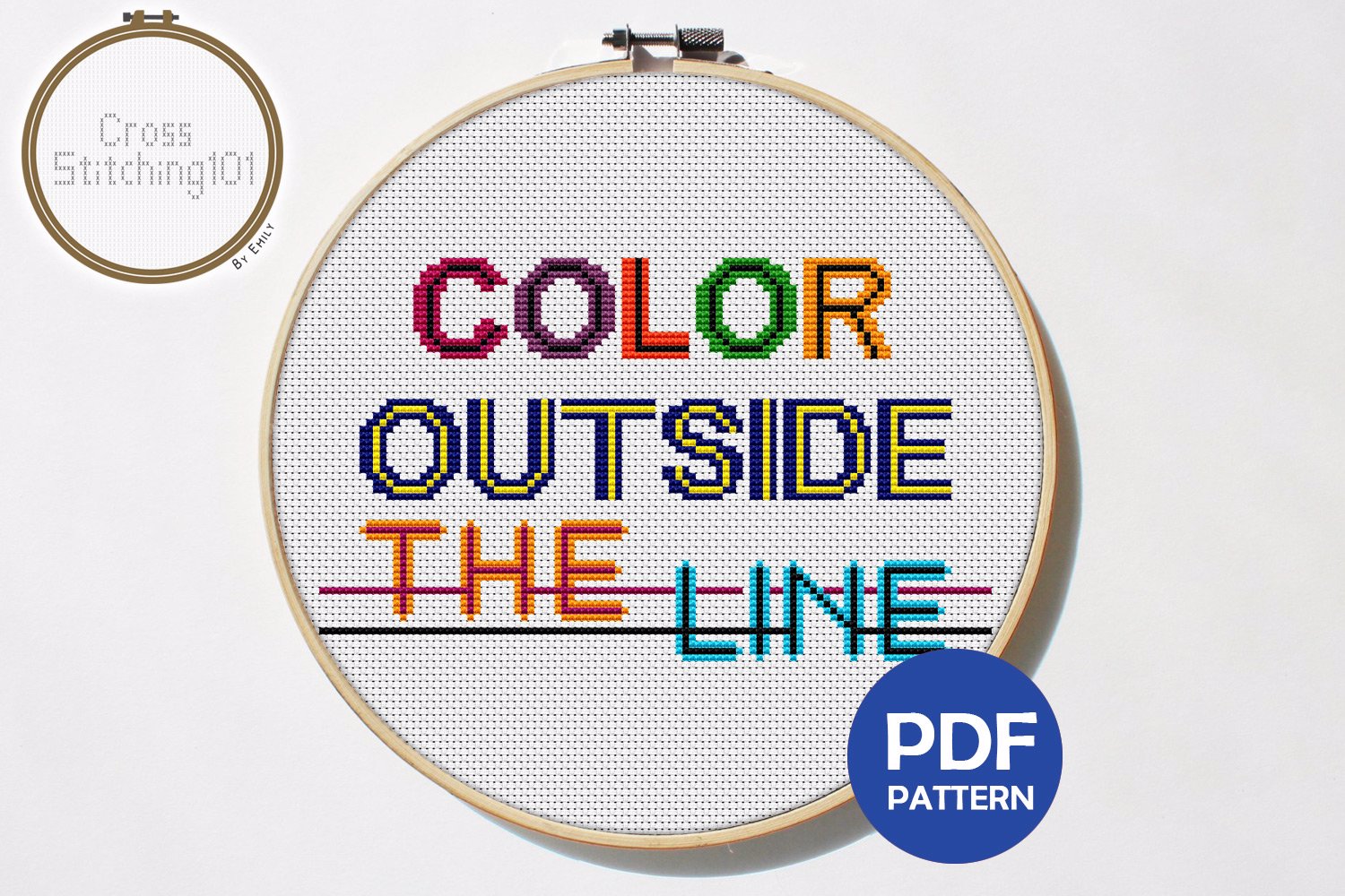 Color Outside The Line CrossStitch Pattern