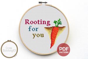 Rooting For You Cross Stitch Pattern