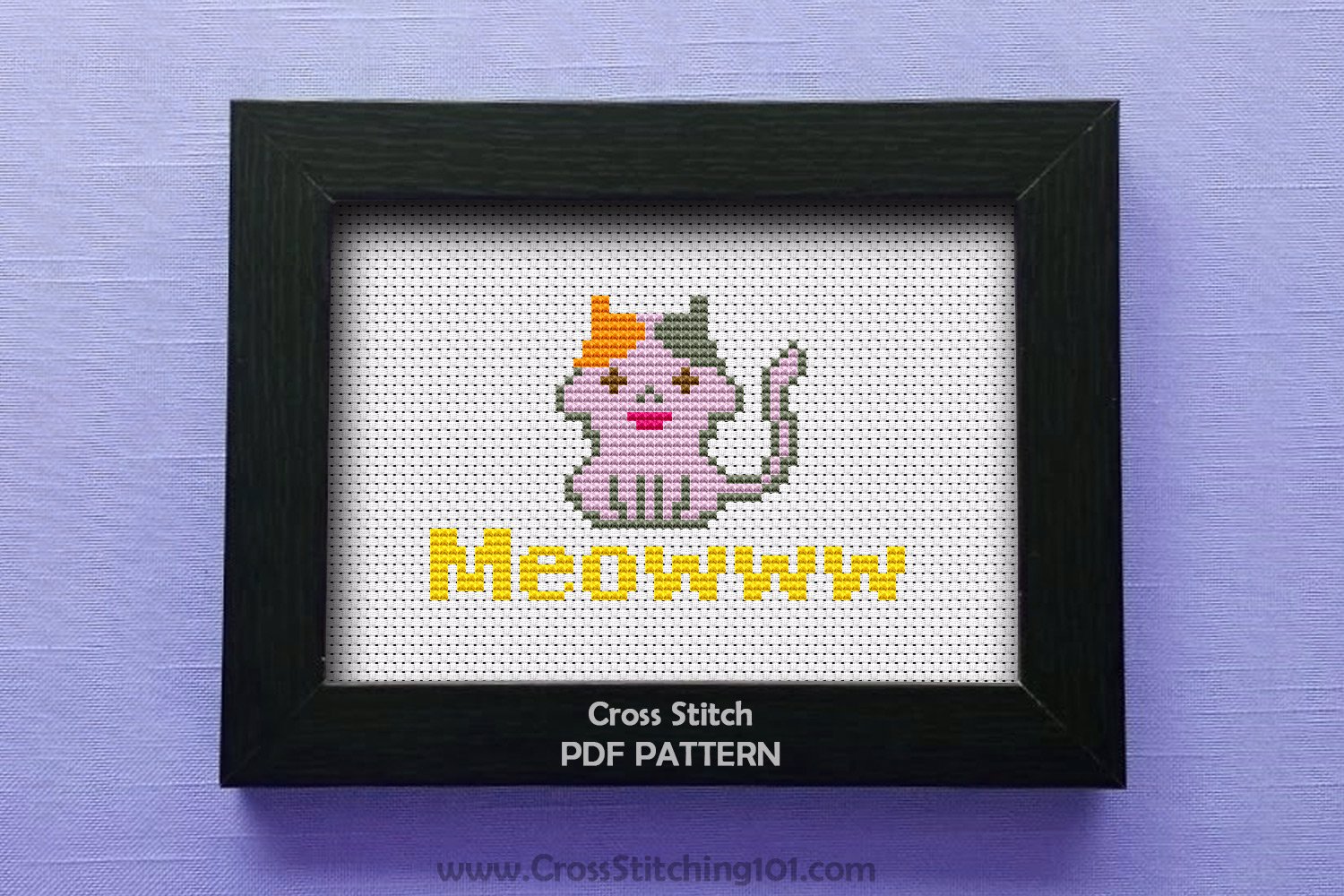 MEOWWW - Cat Cross Stitch Design