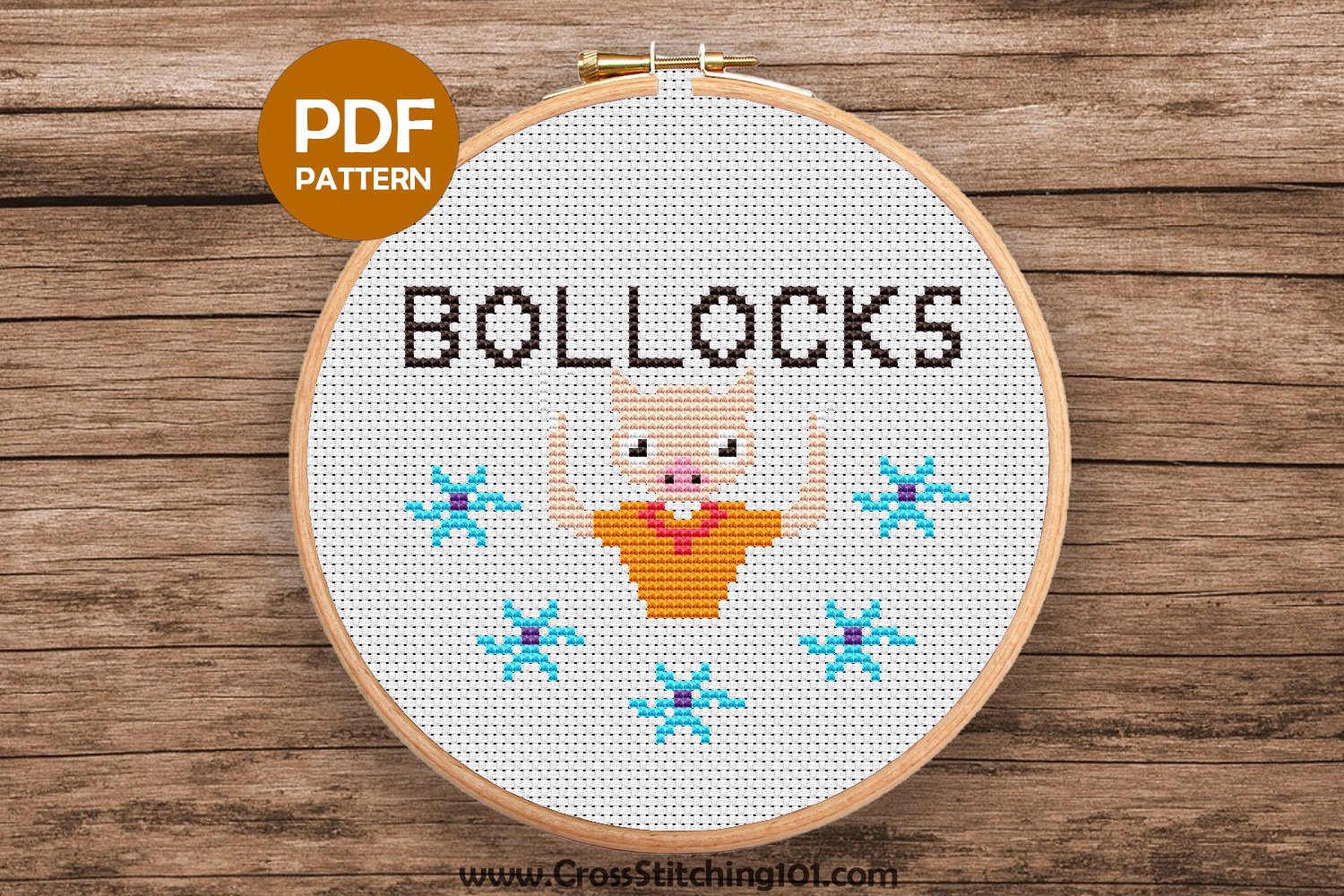 Bollocks - Female Pig Cross Stitch Design