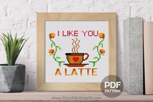 I Like You A Latte CrossStitch Design
