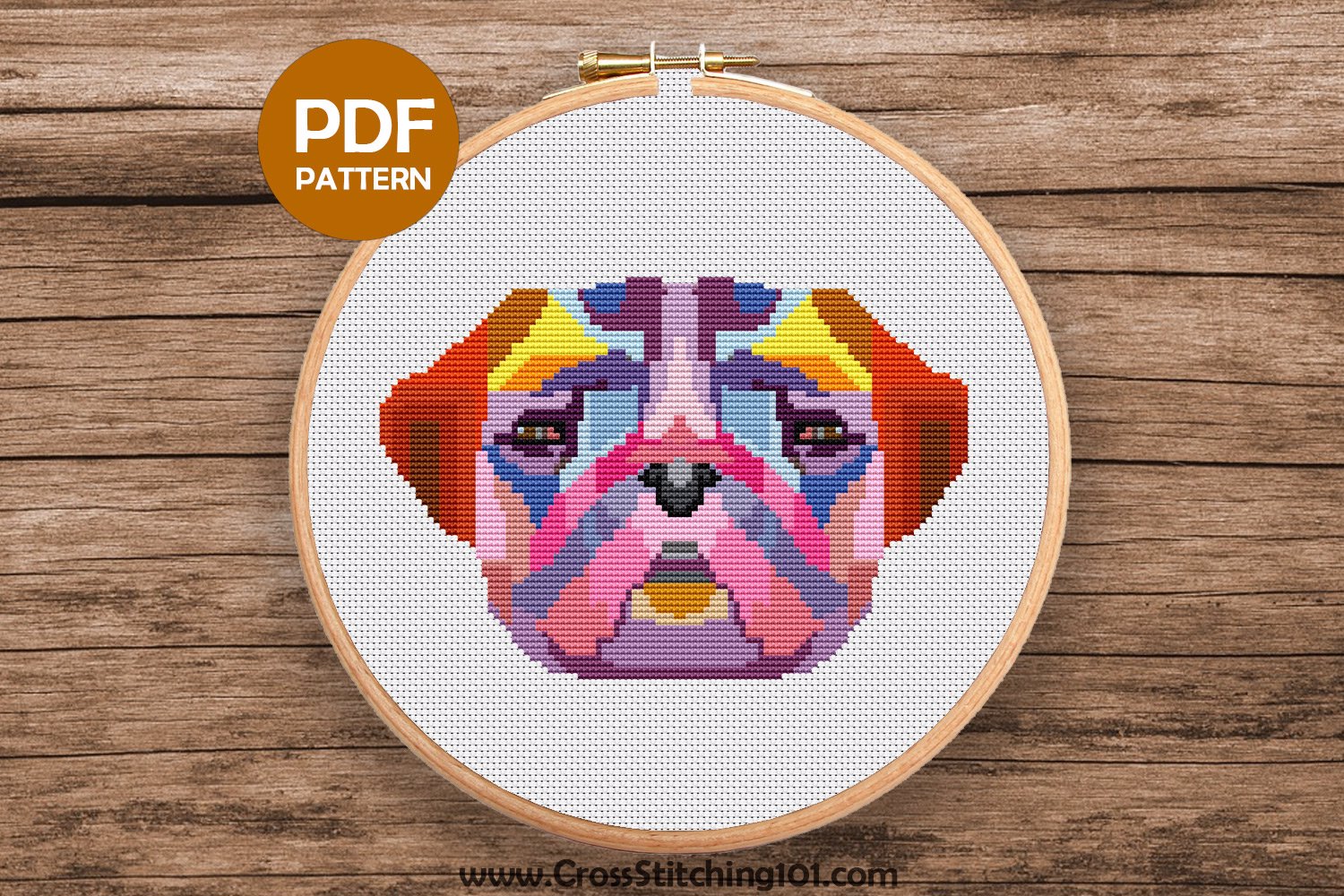 Pug Dog Cross Stitch Design
