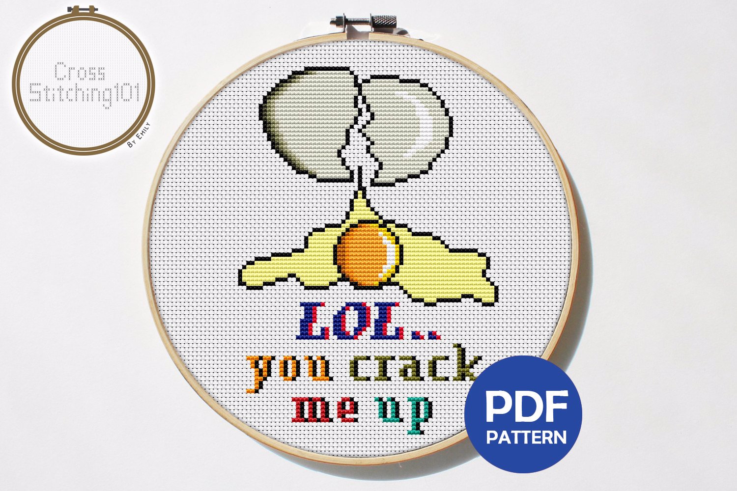 LOL, You Crack Me Up - Egg Cross Stitch PDF