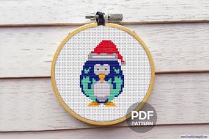 Penguin Xmas Cross Stitch Design