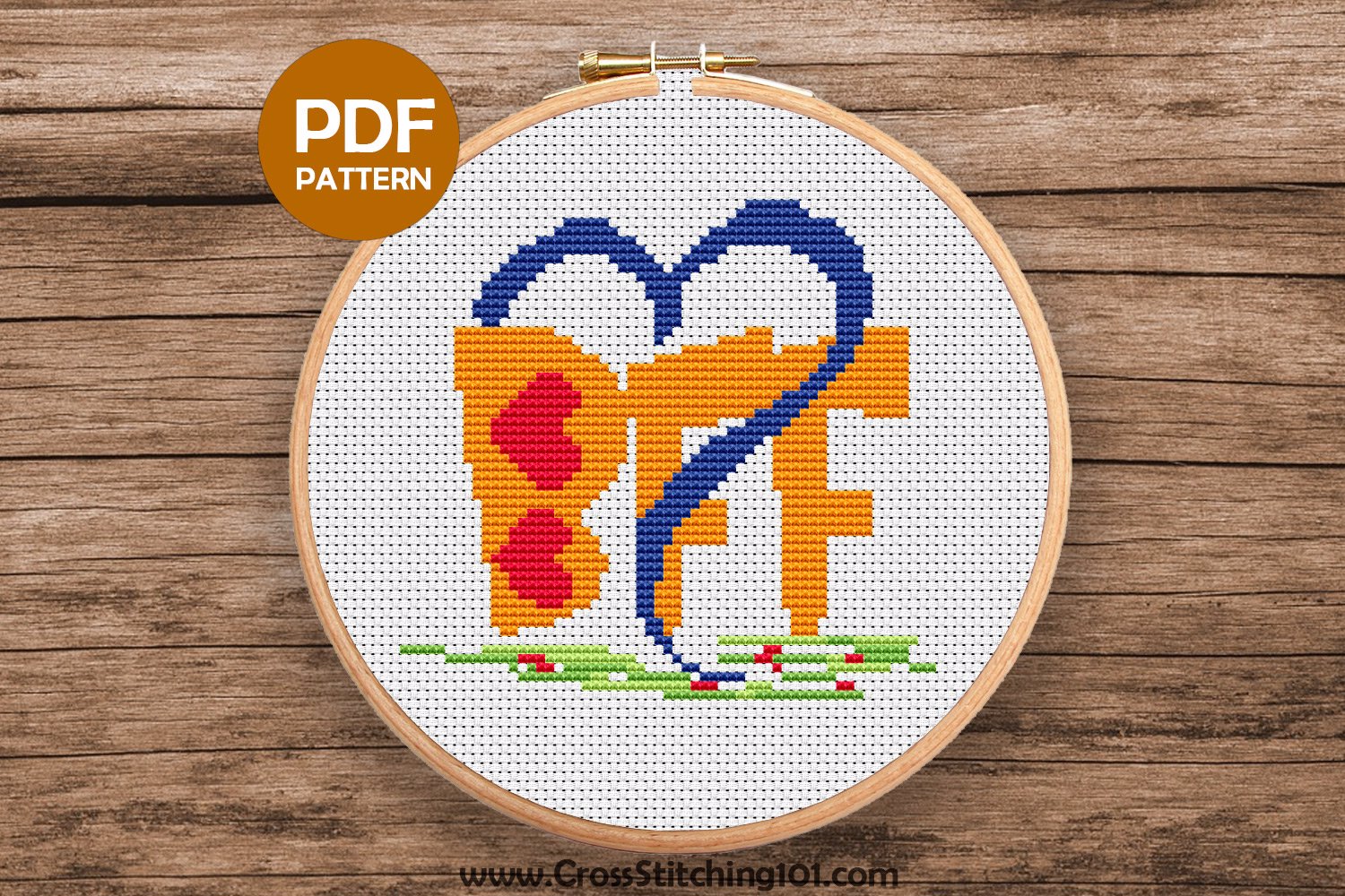 Bff - Love Hearts Cross Stitch Design