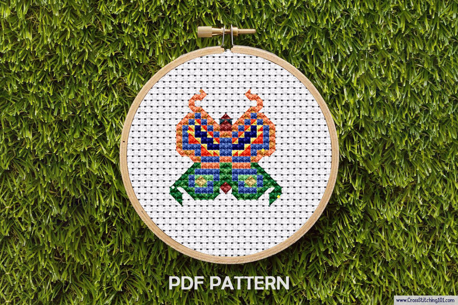 Mosaic Butterfly Cross Stitch Pattern