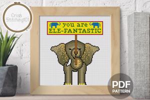 You're Ele-Phantastic Cross Stitch Design