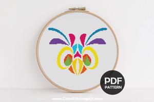 Owl Tribal Face Cross Stitch Design