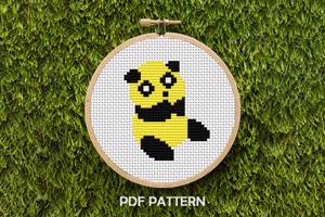 Panda Sitting Cross Stitch Pattern