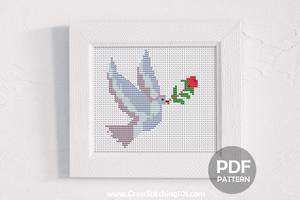 Dove With Folwer CrossStitch Design