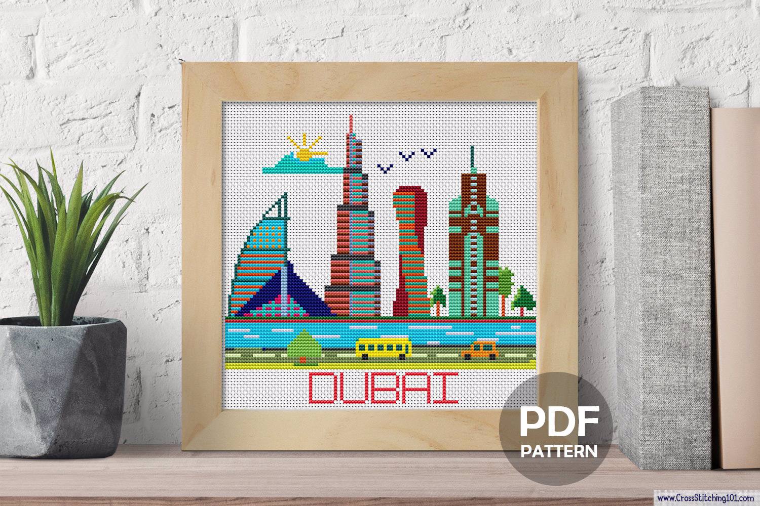 Dubai City Cross Stitch Chart