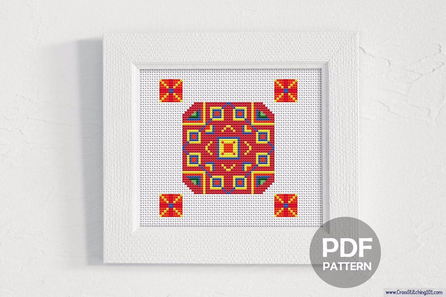 Square Pattern Cross Stitch Design