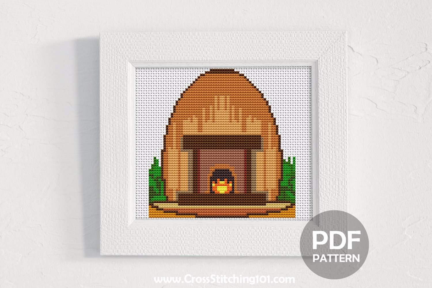 Fireplace Cross Stitch PDF