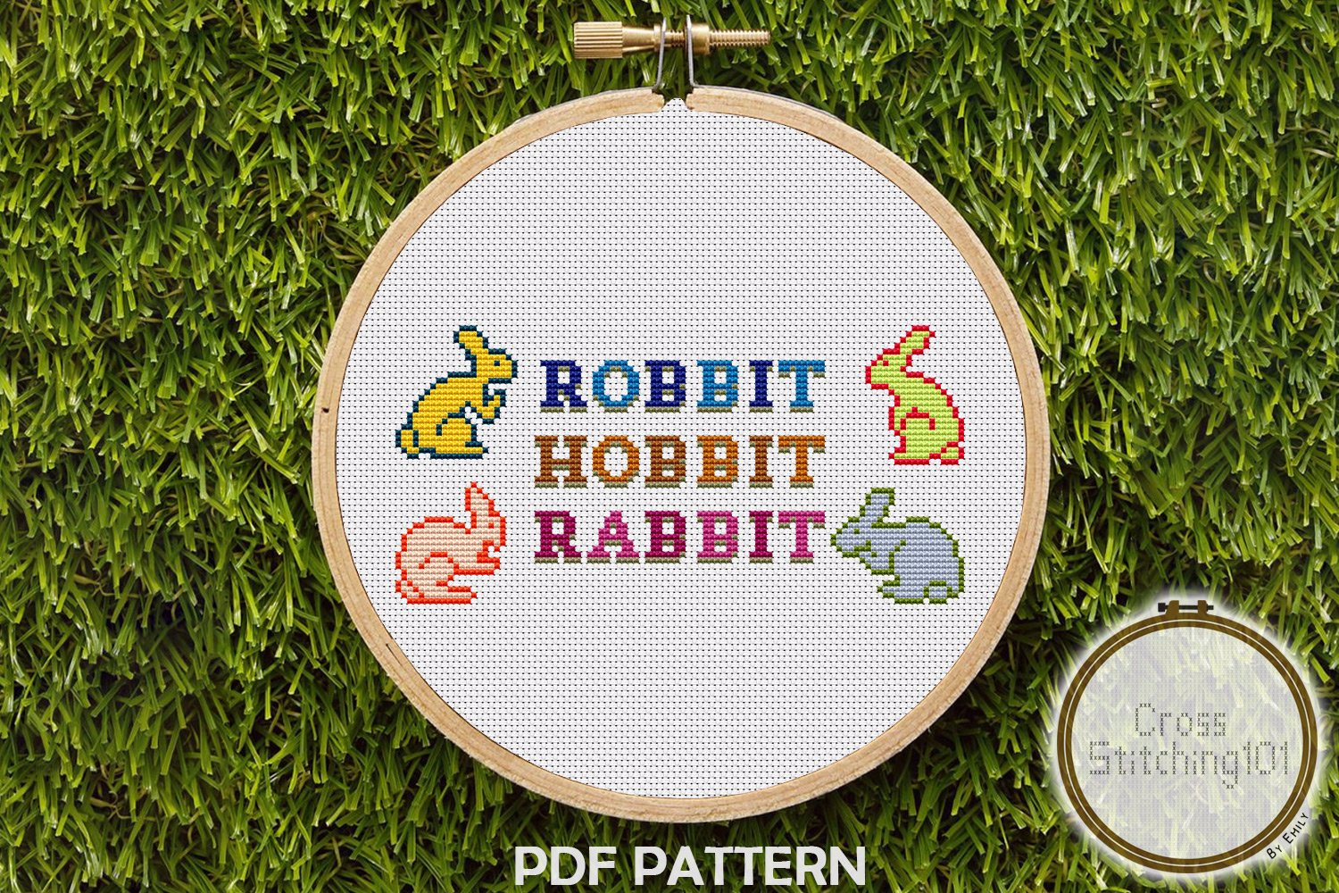 Robbit Hobbit Rabbit Cross Stitch PDF