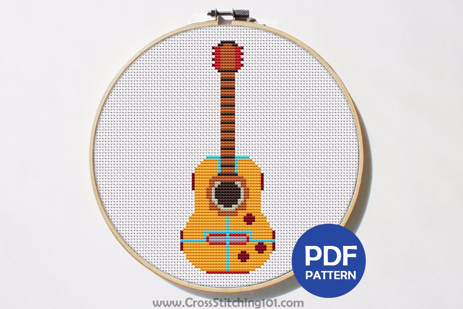 Acoustic Guitar Cross Stitch Pattern