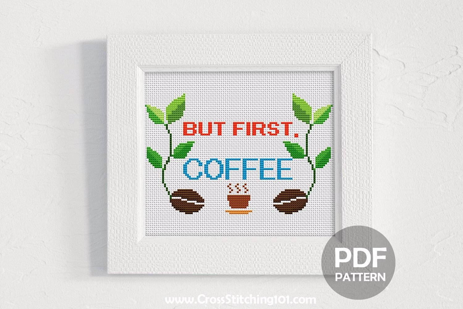 But First, Coffee - Two Beans CrossStitch Chart