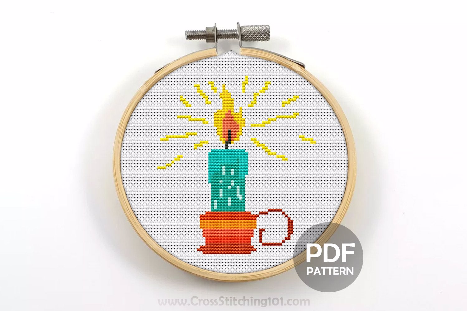 Candle Lantern Cross Stitch Design