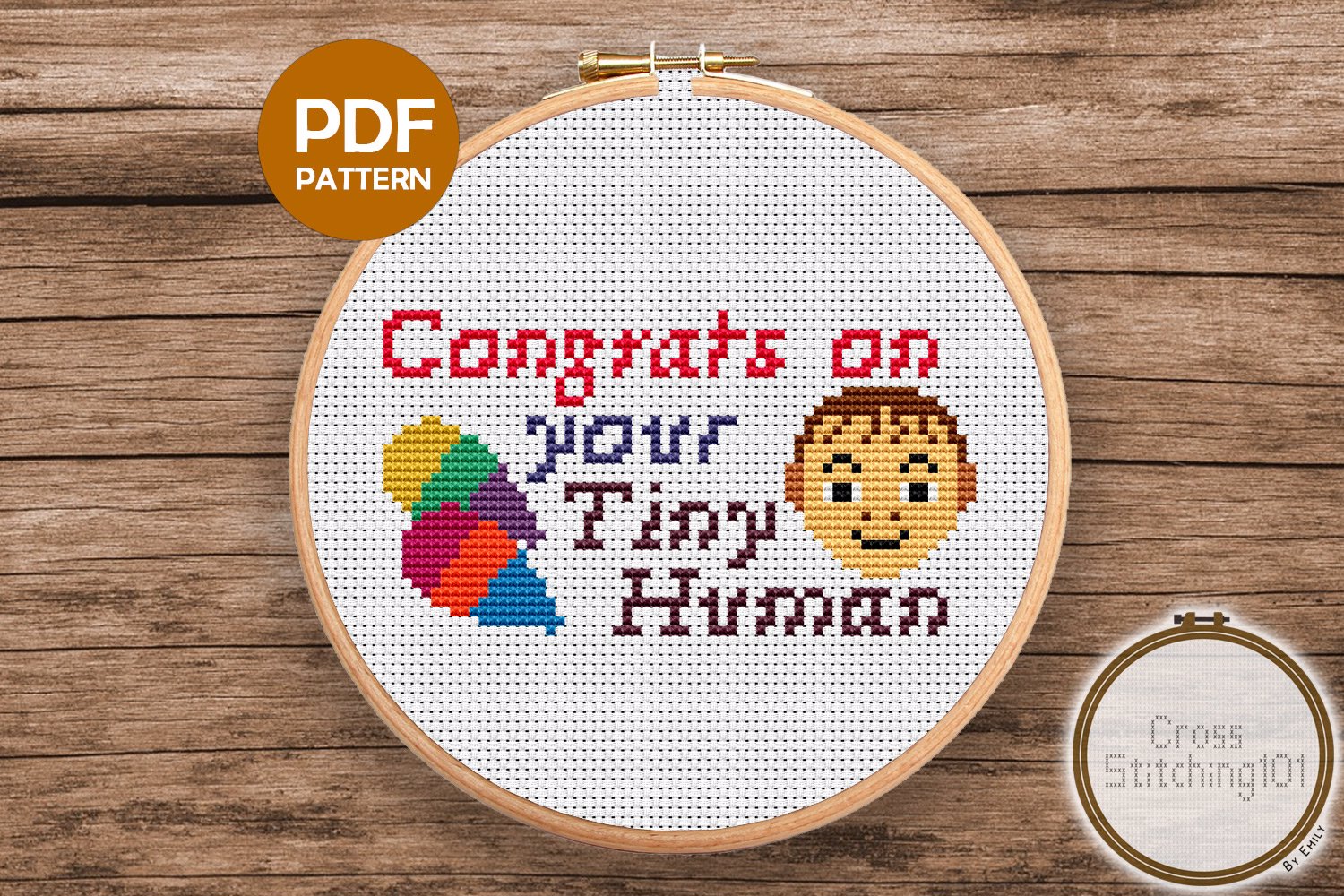 Congrats On Your Tiny Human Cross Stitch Design